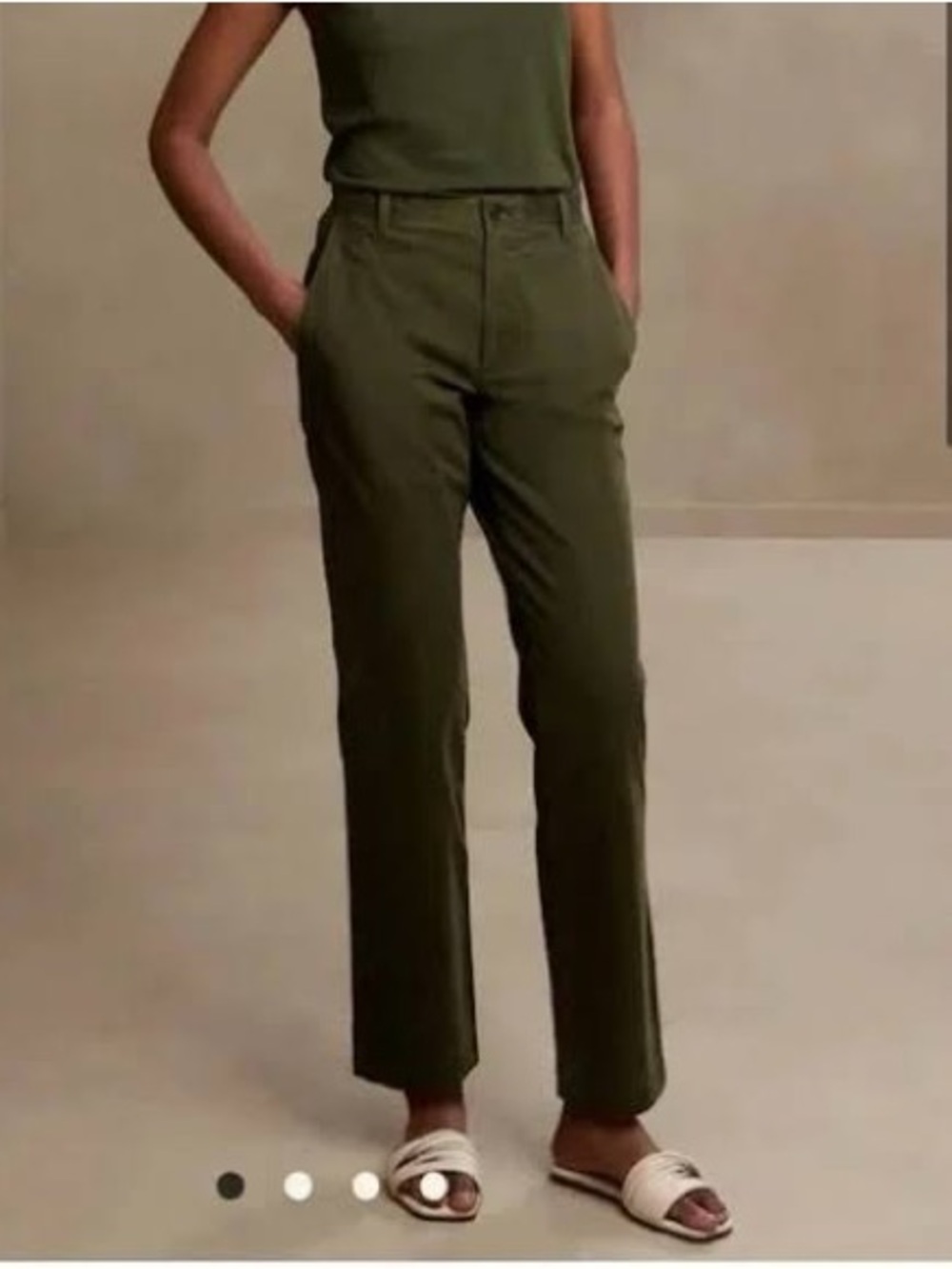 TALL Banana Republic High-Rise Authentic Chino Dark Olive size 8 Tall